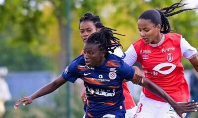 Nérilia Mondésir en plein match contre le Stade de Reims